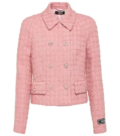 Versace Double-breasted bouclé tweed jacket | Thumbnail 1 Versace Double-breasted bouclé tweed jacket | Thumbnail 1