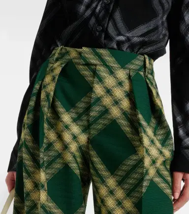 Burberry Checked wool twill wide-leg pants | Thumbnail 2 Burberry Checked wool twill wide-leg pants | Thumbnail 2