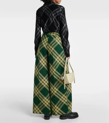 Burberry Checked wool twill wide-leg pants | Thumbnail 6 Burberry Checked wool twill wide-leg pants | Thumbnail 6