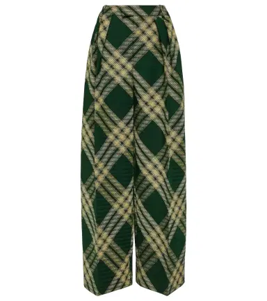 Burberry Checked wool twill wide-leg pants | Thumbnail 1 Burberry Checked wool twill wide-leg pants | Thumbnail 1