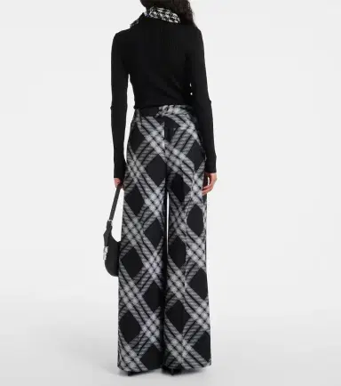 Burberry Checked wool wide-leg pants | Thumbnail 2 Burberry Checked wool wide-leg pants | Thumbnail 2