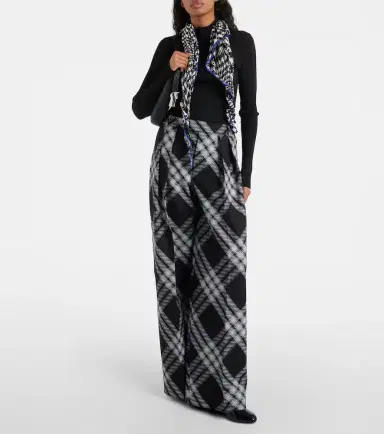 Burberry Checked wool wide-leg pants | Thumbnail 4 Burberry Checked wool wide-leg pants | Thumbnail 4