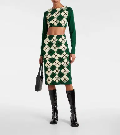 Burberry Checked cotton midi skirt | Thumbnail 4 Burberry Checked cotton midi skirt | Thumbnail 4