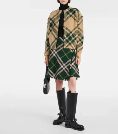 Burberry Check wool-blend cardigan | Thumbnail 2 Burberry Check wool-blend cardigan | Thumbnail 2