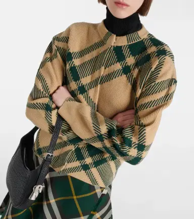 Burberry Check wool-blend cardigan | Thumbnail 3 Burberry Check wool-blend cardigan | Thumbnail 3