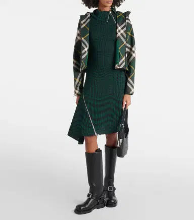Burberry Check wool-blend midi dress | Thumbnail 3 Burberry Check wool-blend midi dress | Thumbnail 3