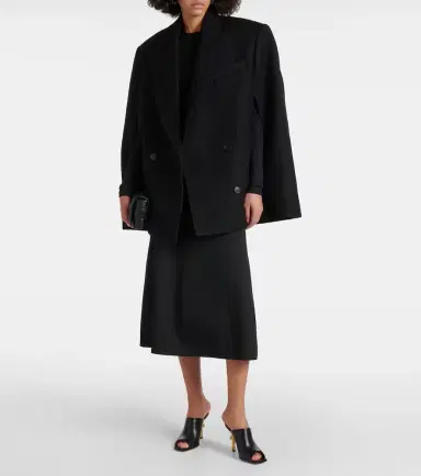 Wardrobe.NYC Wardrobe. NYC Double-breasted cropped virgin wool cape | Thumbnail 3 Wardrobe.NYC Wardrobe. NYC Double-breasted cropped virgin wool cape | Thumbnail 3