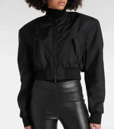 Wardrobe.NYC Wardrobe. NYC Cropped bomber jacket | Thumbnail 6 Wardrobe.NYC Wardrobe. NYC Cropped bomber jacket | Thumbnail 6
