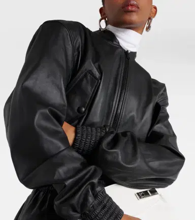 Wardrobe.NYC Wardrobe. NYC Cropped leather bomber jacket | Thumbnail 4 Wardrobe.NYC Wardrobe. NYC Cropped leather bomber jacket | Thumbnail 4
