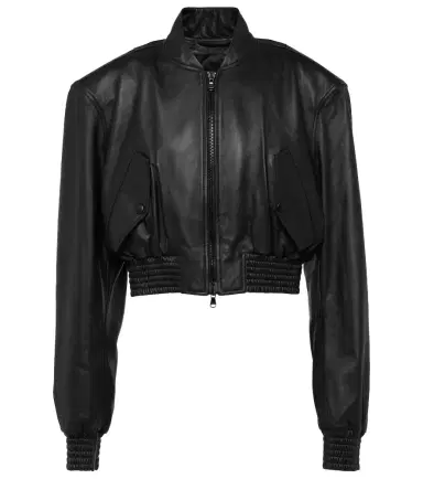 Wardrobe.NYC Wardrobe. NYC Cropped leather bomber jacket | Thumbnail 1 Wardrobe.NYC Wardrobe. NYC Cropped leather bomber jacket | Thumbnail 1