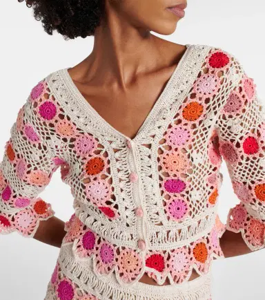 Anna Kosturova Bouquet floral cotton crochet top | Thumbnail 2 Anna Kosturova Bouquet floral cotton crochet top | Thumbnail 2