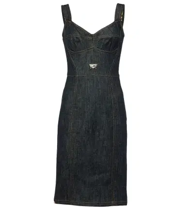 Dolce & Gabbana Logo embroidered denim midi dress | Thumbnail 1 Dolce & Gabbana Logo embroidered denim midi dress | Thumbnail 1