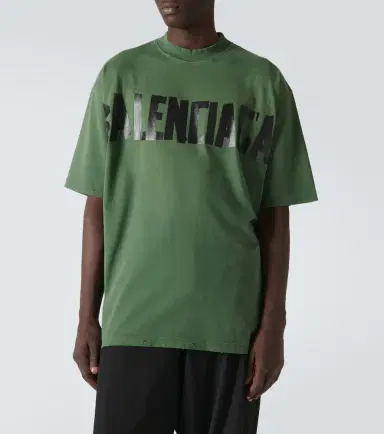 Balenciaga Tape cotton-blend jersey T-shirt | Thumbnail 2 Balenciaga Tape cotton-blend jersey T-shirt | Thumbnail 2