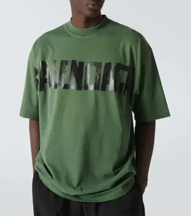 Balenciaga Tape cotton-blend jersey T-shirt | Thumbnail 3 Balenciaga Tape cotton-blend jersey T-shirt | Thumbnail 3