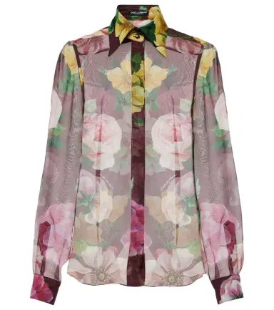 Dolce & Gabbana Printed silk chiffon blouse | Thumbnail 1 Dolce & Gabbana Printed silk chiffon blouse | Thumbnail 1