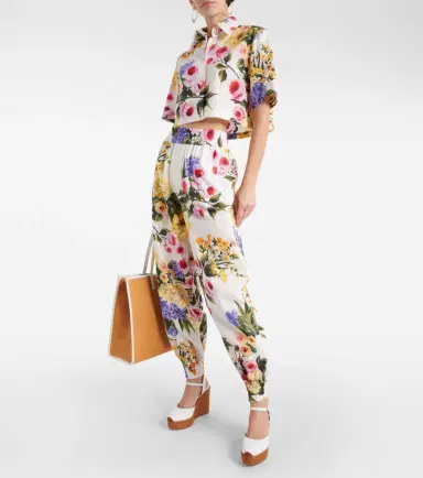 Dolce & Gabbana Floral cotton poplin tapered pants | Thumbnail 2 Dolce & Gabbana Floral cotton poplin tapered pants | Thumbnail 2