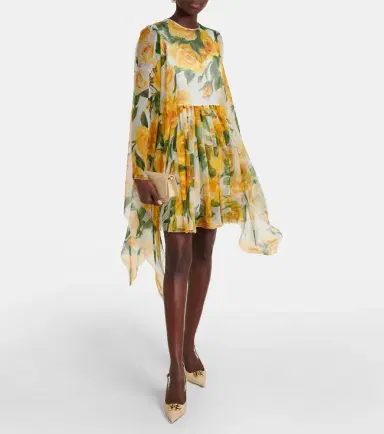 Dolce & Gabbana Floral silk chiffon minidress | Thumbnail 6 Dolce & Gabbana Floral silk chiffon minidress | Thumbnail 6