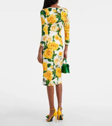Dolce & Gabbana Floral silk-blend midi dress | Thumbnail 2 Dolce & Gabbana Floral silk-blend midi dress | Thumbnail 2