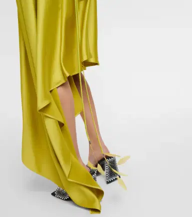 The Attico Feather-trimmed satin gown | Thumbnail 2 The Attico Feather-trimmed satin gown | Thumbnail 2