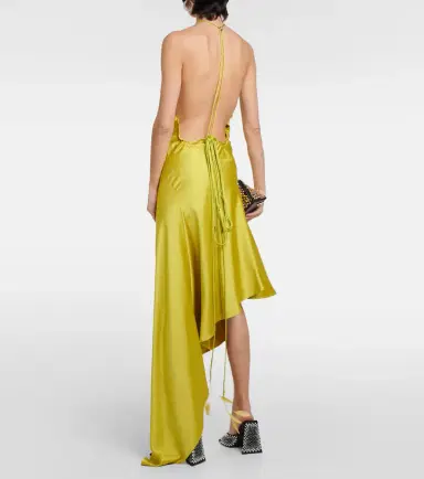The Attico Feather-trimmed satin gown | Thumbnail 3 The Attico Feather-trimmed satin gown | Thumbnail 3
