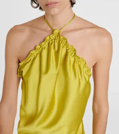 The Attico Feather-trimmed satin gown | Thumbnail 5 The Attico Feather-trimmed satin gown | Thumbnail 5