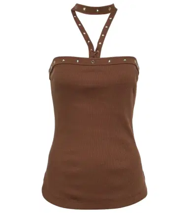 The Attico Ribbed-knit halterneck jersey top | Thumbnail 1 The Attico Ribbed-knit halterneck jersey top | Thumbnail 1
