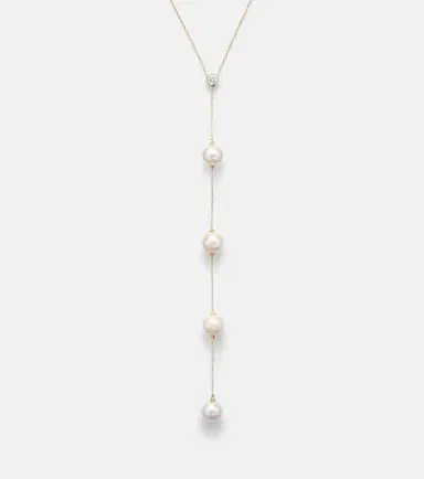 Mateo 14kt gold necklace with diamonds and pearls | Thumbnail 2 Mateo 14kt gold necklace with diamonds and pearls | Thumbnail 2
