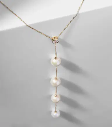 Mateo 14kt gold necklace with diamonds and pearls | Thumbnail 6 Mateo 14kt gold necklace with diamonds and pearls | Thumbnail 6