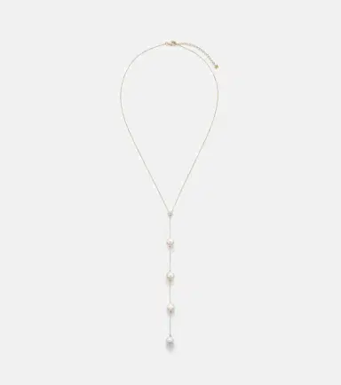 Mateo 14kt gold necklace with diamonds and pearls | Thumbnail 1 Mateo 14kt gold necklace with diamonds and pearls | Thumbnail 1