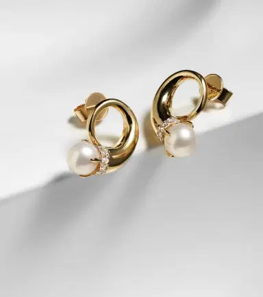 Mateo 14kt gold earrings with diamonds and pearls | Thumbnail 5 Mateo 14kt gold earrings with diamonds and pearls | Thumbnail 5