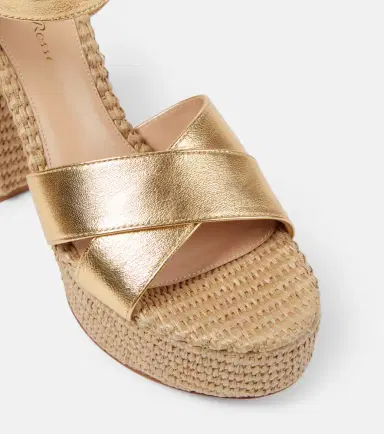 Gianvito Rossi Metallic leather platform sandals | Thumbnail 3 Gianvito Rossi Metallic leather platform sandals | Thumbnail 3