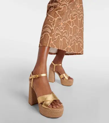 Gianvito Rossi Metallic leather platform sandals | Thumbnail 6 Gianvito Rossi Metallic leather platform sandals | Thumbnail 6