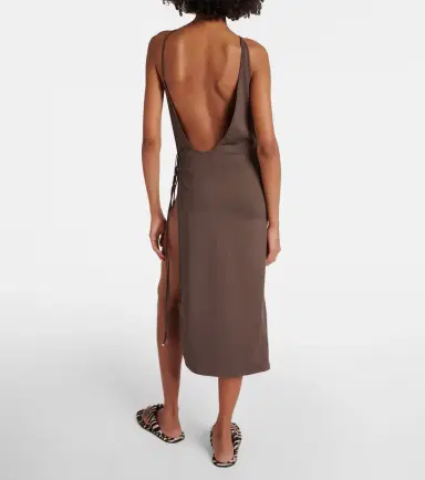 The Attico Side-slit gathered midi dress | Thumbnail 2 The Attico Side-slit gathered midi dress | Thumbnail 2