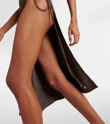 The Attico Side-slit gathered midi dress | Thumbnail 3 The Attico Side-slit gathered midi dress | Thumbnail 3