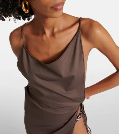 The Attico Side-slit gathered midi dress | Thumbnail 5 The Attico Side-slit gathered midi dress | Thumbnail 5