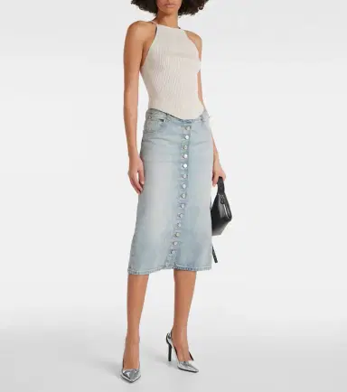Courreges Courrèges Multiflex denim midi skirt | Thumbnail 2 Courreges Courrèges Multiflex denim midi skirt | Thumbnail 2