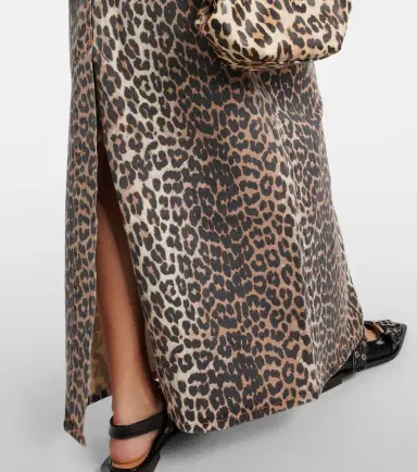 Ganni Leopard-print denim maxi skirt | Thumbnail 2 Ganni Leopard-print denim maxi skirt | Thumbnail 2