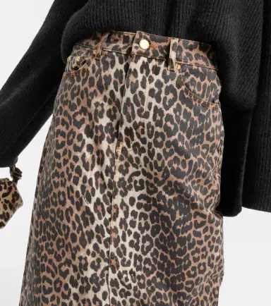 Ganni Leopard-print denim maxi skirt | Thumbnail 5 Ganni Leopard-print denim maxi skirt | Thumbnail 5