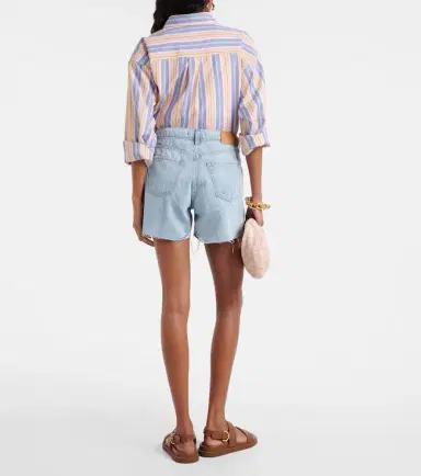 7 For All Mankind Monroe high-rise denim shorts | Thumbnail 2 7 For All Mankind Monroe high-rise denim shorts | Thumbnail 2