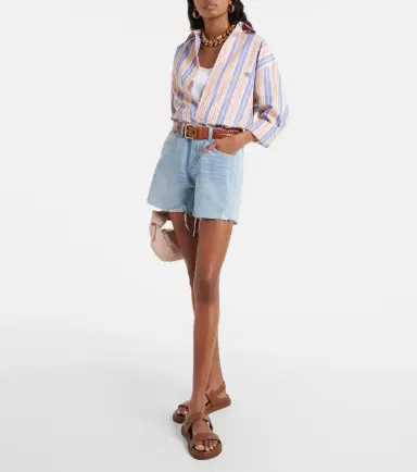 7 For All Mankind Monroe high-rise denim shorts | Thumbnail 3 7 For All Mankind Monroe high-rise denim shorts | Thumbnail 3