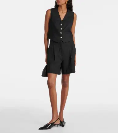 Veronica Beard Bennett linen-blend twill vest | Thumbnail 2 Veronica Beard Bennett linen-blend twill vest | Thumbnail 2