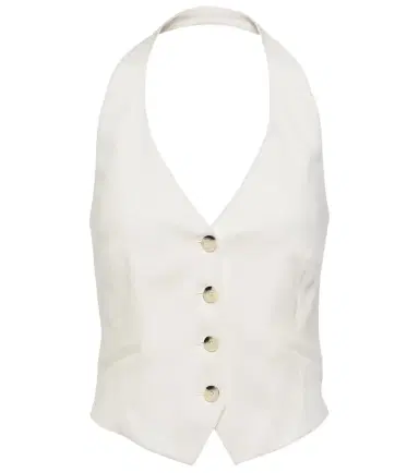 Veronica Beard Arabella halterneck linen-blend vest | Thumbnail 1 Veronica Beard Arabella halterneck linen-blend vest | Thumbnail 1