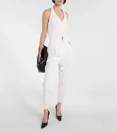 Veronica Beard Sofia high-rise linen-blend tapered pants | Thumbnail 3 Veronica Beard Sofia high-rise linen-blend tapered pants | Thumbnail 3