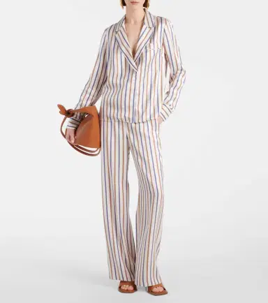 Veronica Beard Grigore striped twill wide-leg pants | Thumbnail 4 Veronica Beard Grigore striped twill wide-leg pants | Thumbnail 4