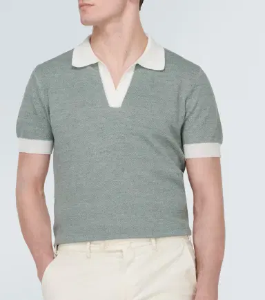 Thom Sweeney Cotton and linen polo shirt | Thumbnail 2 Thom Sweeney Cotton and linen polo shirt | Thumbnail 2