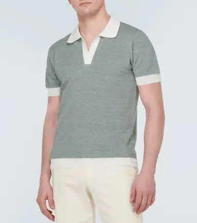 Thom Sweeney Cotton and linen polo shirt | Thumbnail 4 Thom Sweeney Cotton and linen polo shirt | Thumbnail 4