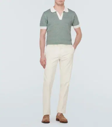 Thom Sweeney Cotton and linen polo shirt | Thumbnail 5 Thom Sweeney Cotton and linen polo shirt | Thumbnail 5