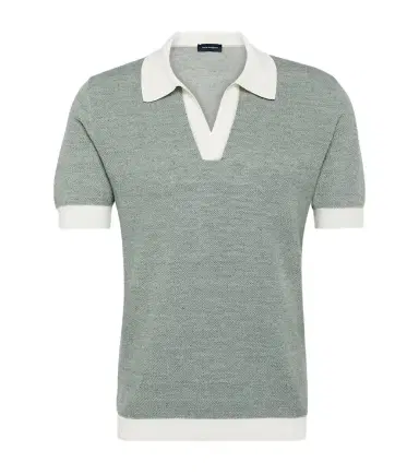 Thom Sweeney Cotton and linen polo shirt | Thumbnail 1 Thom Sweeney Cotton and linen polo shirt | Thumbnail 1