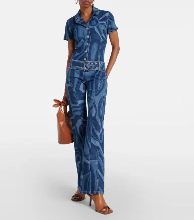 Pucci Marmo belted denim jumpsuit | Thumbnail 3 Pucci Marmo belted denim jumpsuit | Thumbnail 3
