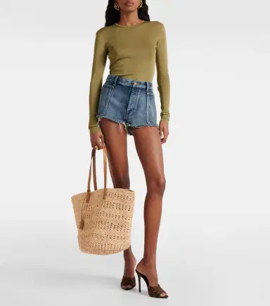 Saint Laurent Panier Medium raffia basket bag | Thumbnail 3 Saint Laurent Panier Medium raffia basket bag | Thumbnail 3